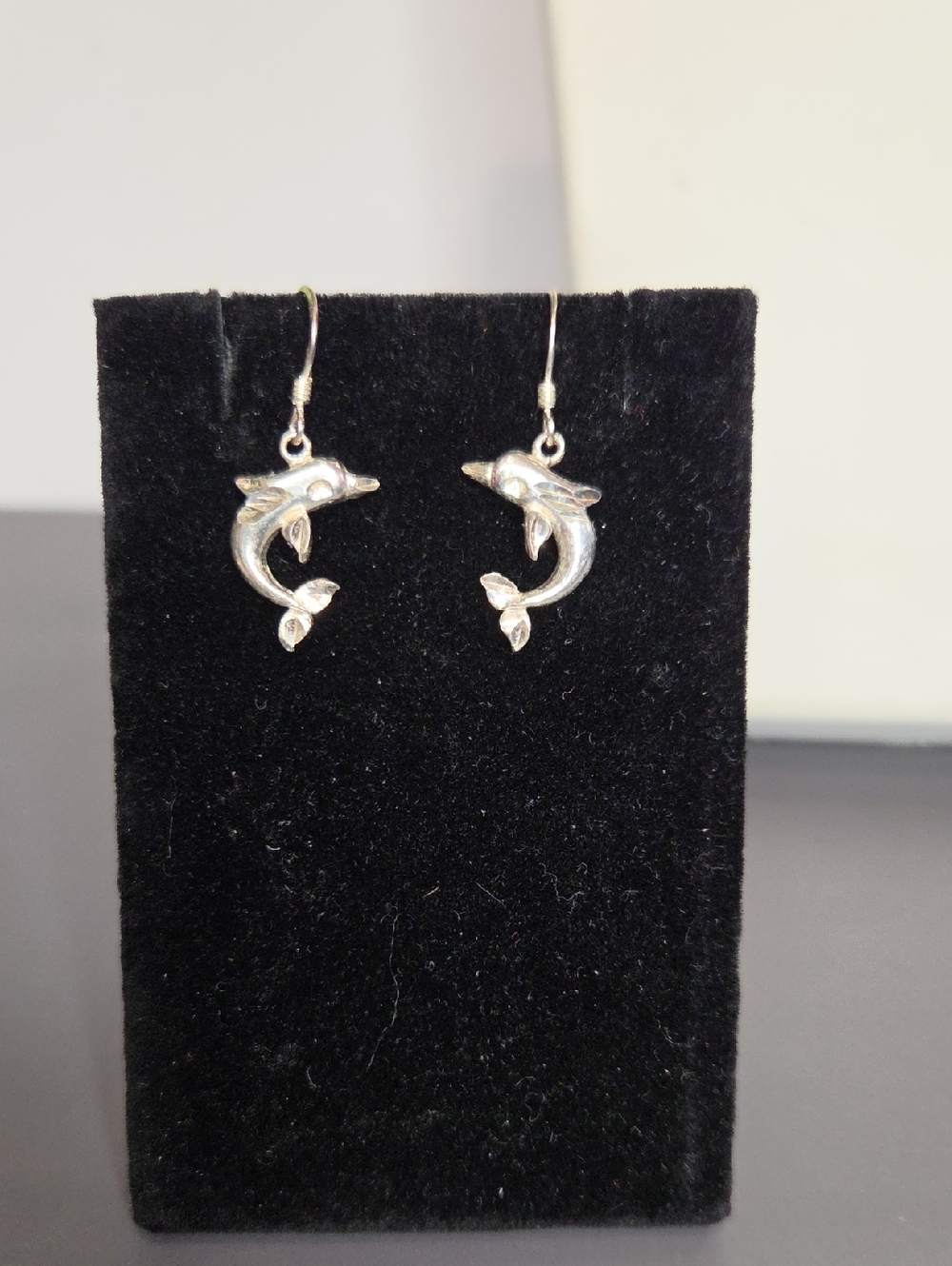 Silver 925 USA Dolphin Drop Earrings - Women Jewelry